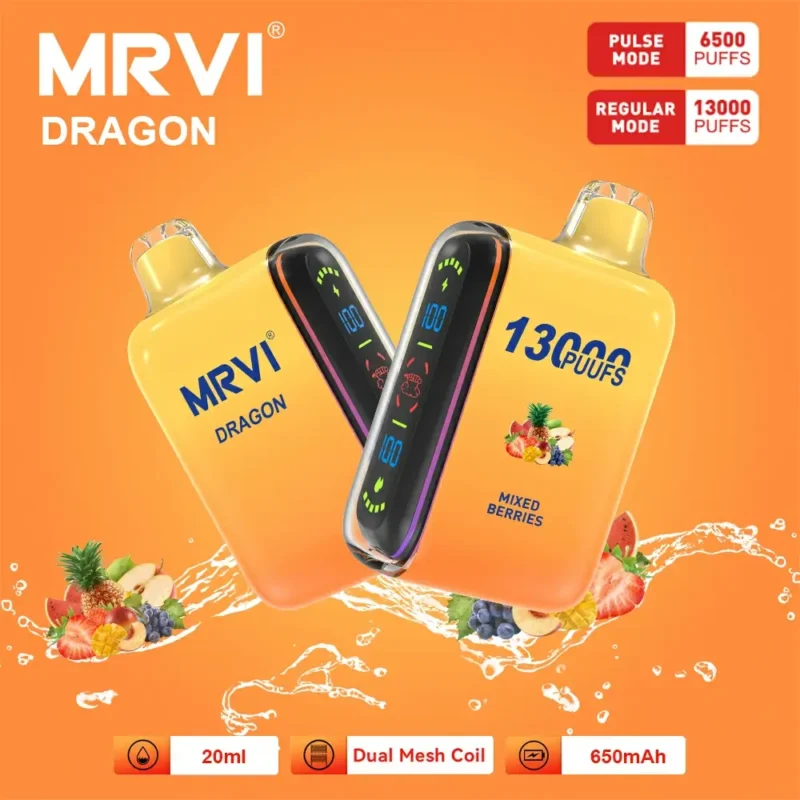100 Oryginalny Mrvi Dragon 13000 Puffs Vaping 20ml E Płynna Podwójna Siatka Cewka Hurtowa Jednorazowe Vape 13
