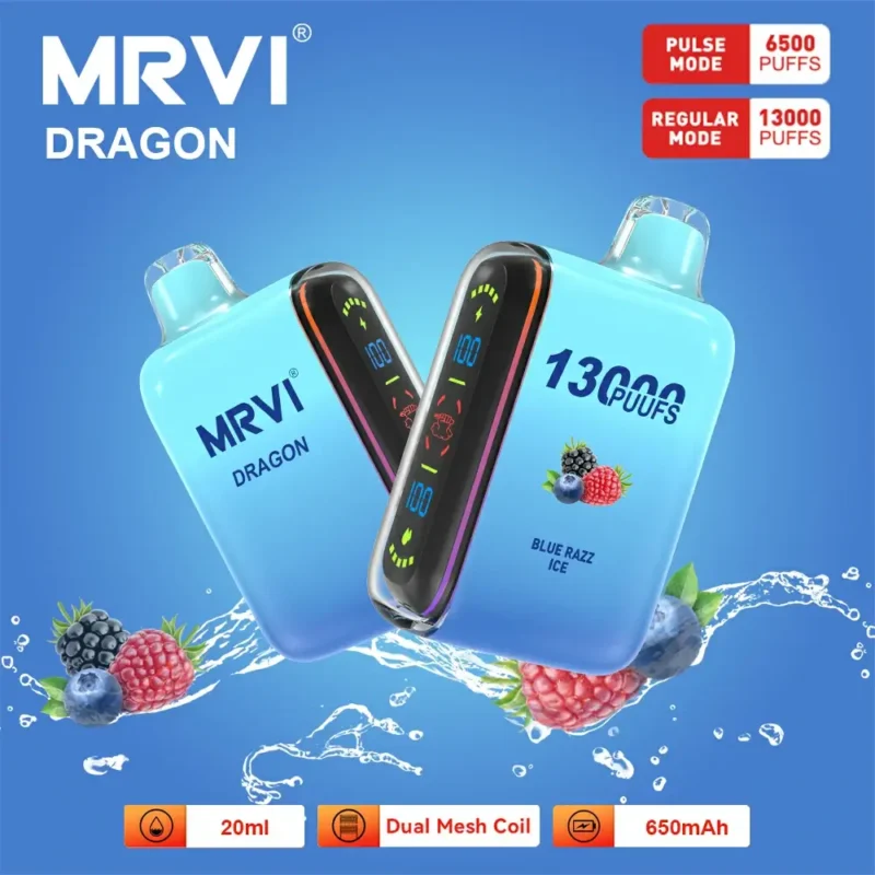 Cewka z podwójną siatką Mrvi Dragon 13000 Puffs Jednorazowy Vape Hurtownia Made in China Oryginalna jakość luzem z wyborem smaków 2% 5% Nikotyna9