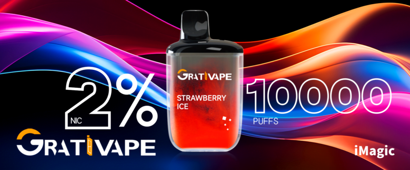 Nový Grativape iMagic 10000 potahů Velkoobchodní jednorázový vape přímo z továrny K dispozici několik příchutí 0% 2% 3% 5% Nikotin