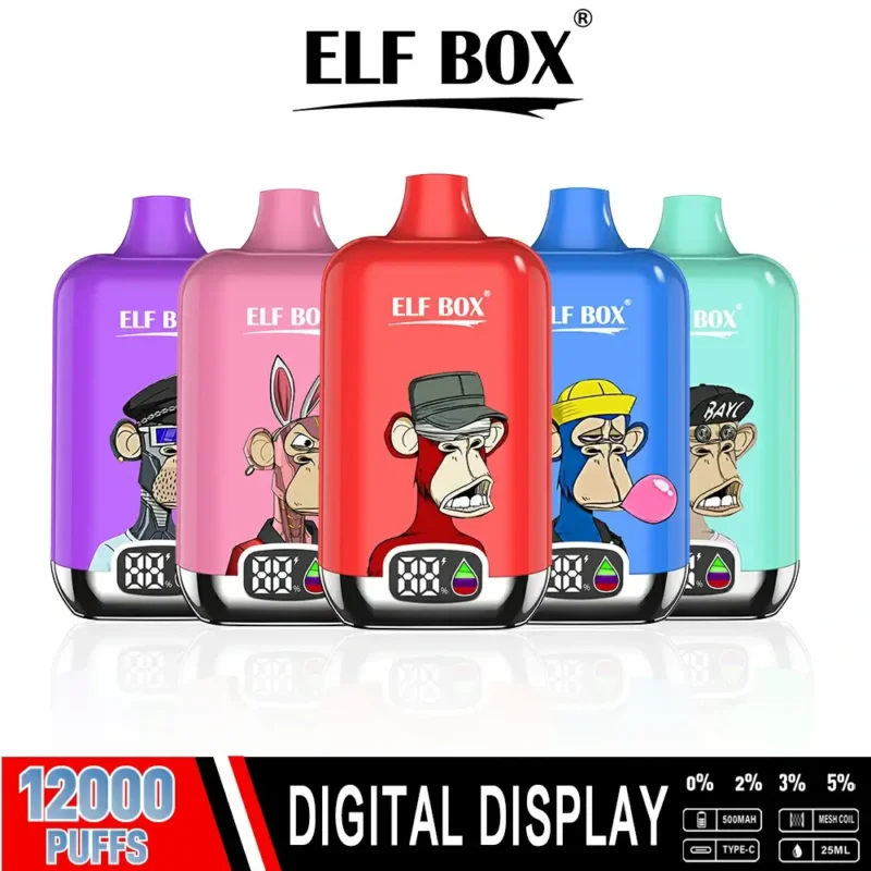 ELF BOX Digital 12000 Puff Display digitale Batteria ricaricabile Vape usa e getta Made in China Opzioni di sapore di qualità premium all'ingrosso all'ingrosso