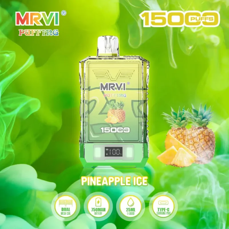MRVI PUFFING 15000 PUFFS Dual Mesh Coil Factory Direct Vysoce kvalitní jednorázové vape Velkoobchod Široký výběr chutí 2% 5% Nikotin4