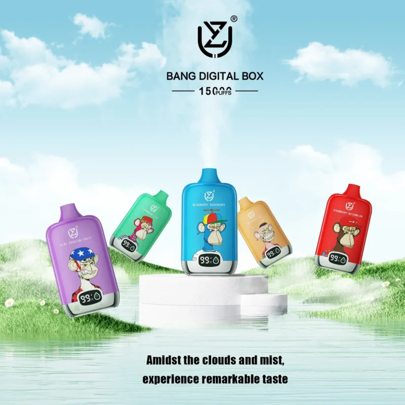 UZY Bang Digital 15000 затяжек Одноразовые вейпы 20 мл жидкость для электронных сигарет премиум-качества в Шэньчжэне, прямая оптовая продажа с фабрики с вариантами вкуса 0% 2% 3% 5% Никотин5