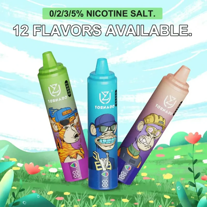 UZY Tornado 20000 Puffs 28ml E-Liquid Jednorázová vape Velkoobchod Nejnovější Factory Direct Multiple Flavor Variety 0% 2% 3% 5% Nikotin