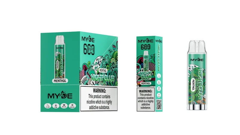 Hurtownia MYDE Night Club 600 Puffs Jednorazowy Vape Pen 2ml 20mg Nikotynowa cewka siatkowa CE Rhos Certyfikat TPD 11 skalowany