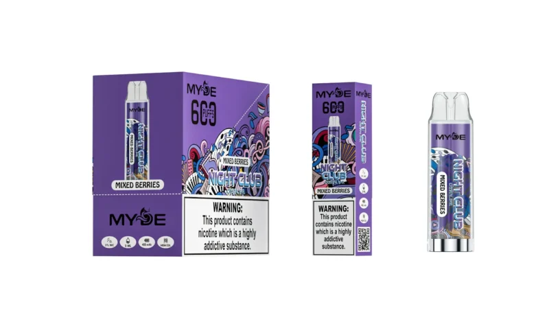 Hurtownia MYDE Night Club 600 Puffs Jednorazowy Vape Pen 2ml 20mg Nikotynowa cewka siatkowa CE Rhos Certyfikat TPD 13 skalowany