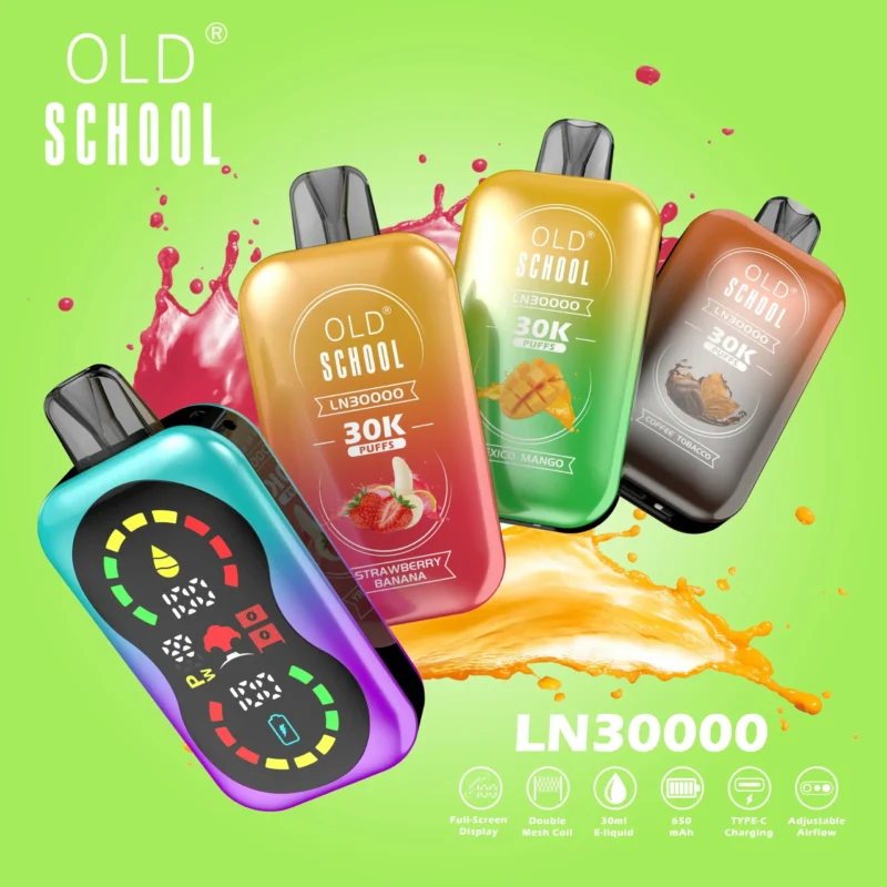 New OLD School LN 30000 Puffs Dual Mesh Coil Einweg-Vape Großhandel direkt ab Werk Mehrere Geschmacksrichtungen zur Auswahl 2% 5% Nikotin