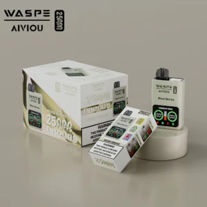 Caneta Vape descartável de malha dupla WASPE 25000 PUFFS com display LCD 25ml 0 2 5 Opções de nicotina 10