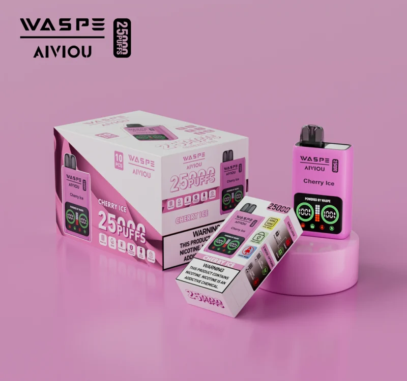 Caneta Vape descartável de malha dupla WASPE 25000 PUFFS por atacado com display LCD 25ml 0 2 5 opções de nicotina 3