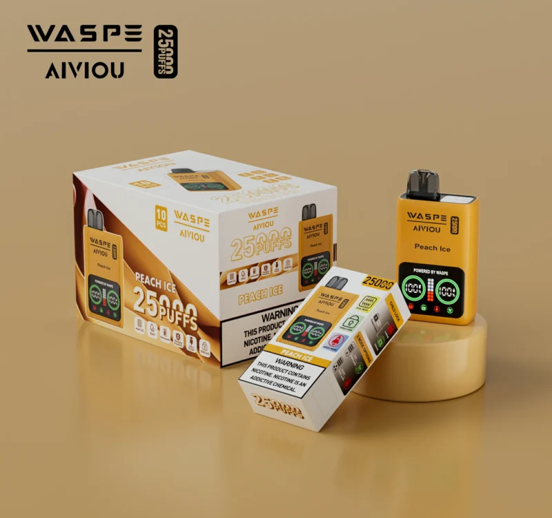 Caneta Vape descartável de malha dupla WASPE 25000 PUFFS por atacado com display LCD 25ml 0 2 5 Opções de nicotina 4