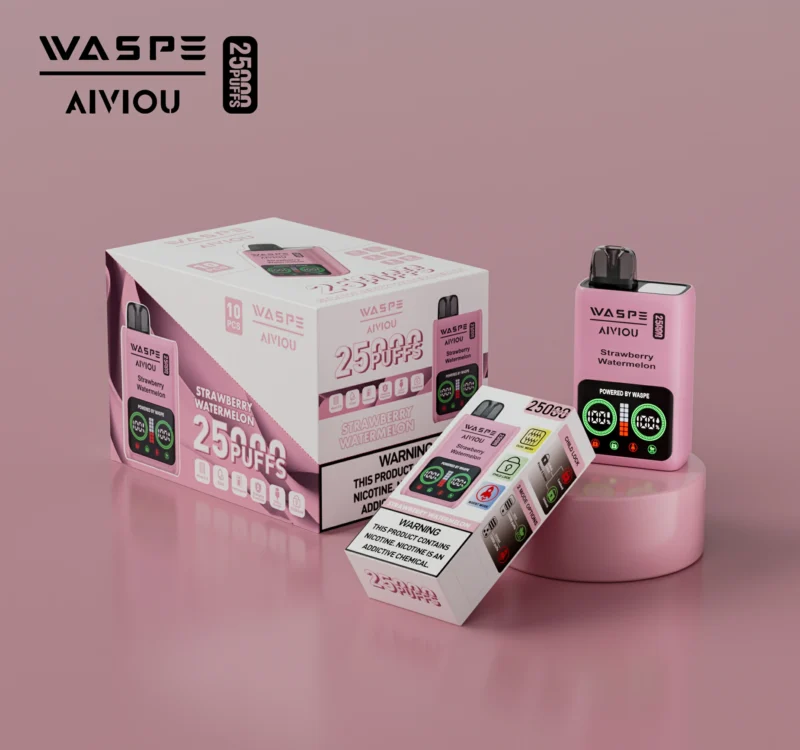 Caneta Vape descartável de malha dupla WASPE 25000 PUFFS por atacado com display LCD 25ml 0 2 5 Opções de nicotina 8