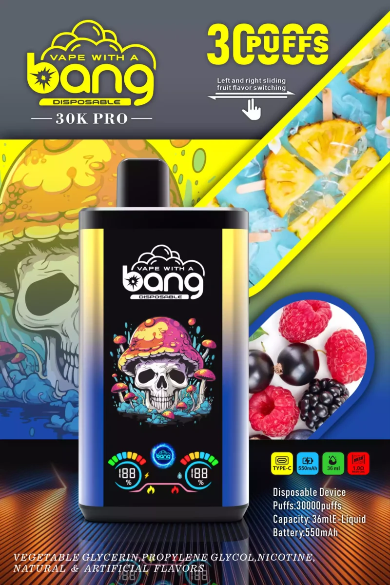 Bang 30000 Puffs 36 мл E Liquid OEM ODL Оптовая продажа с фабрики одноразовые вейпы с широким выбором вкусов 0 2 3 5 Никотин 5 в масштабе
