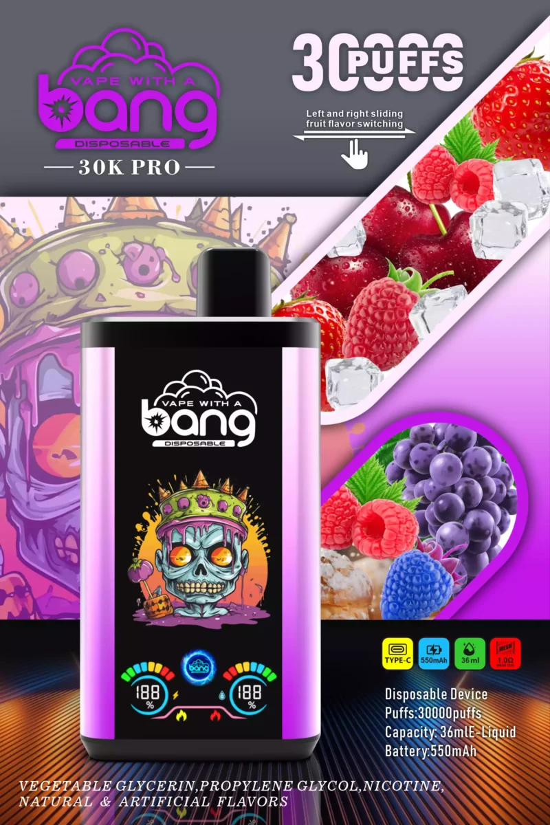 Bang 30000 Puffs 36 мл E Liquid OEM ODL Оптовая продажа с фабрики одноразовые вейпы с широким выбором вкусов 0 2 3 5 Никотин 6 в масштабе