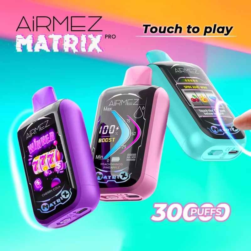 Airmez Matrix Pro 30000 Puffs Dual Mesh Coil Source Factory Disposable Vape Wholesale Multiple Flavors Available 2 Nicotine 20