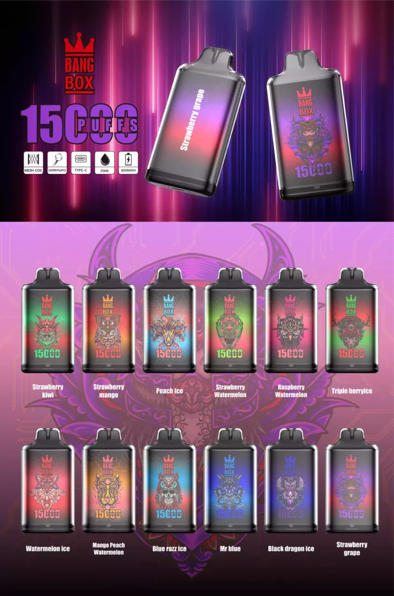 Bang BOX S1 15000 Puffs 3450mAh Pure Cobalt Battery 5A Discharge Powerful Endurance Stable Taste 5 scaled