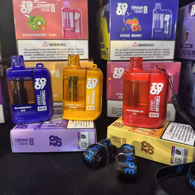 Exceptional ZOOY TORNADO 18000 Puffs Disposable Vape 650mAh Battery Type C Fast Charging Adjustable Airflow Vibrant Three Color RGB Light Bulk Purchase (5)