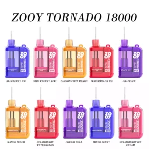 Exceptional ZOOY TORNADO 18000 Puffs Disposable Vape 650mAh Battery Type C Fast Charging Adjustable Airflow Vibrant Three Color RGB Light Bulk Purchase (5)