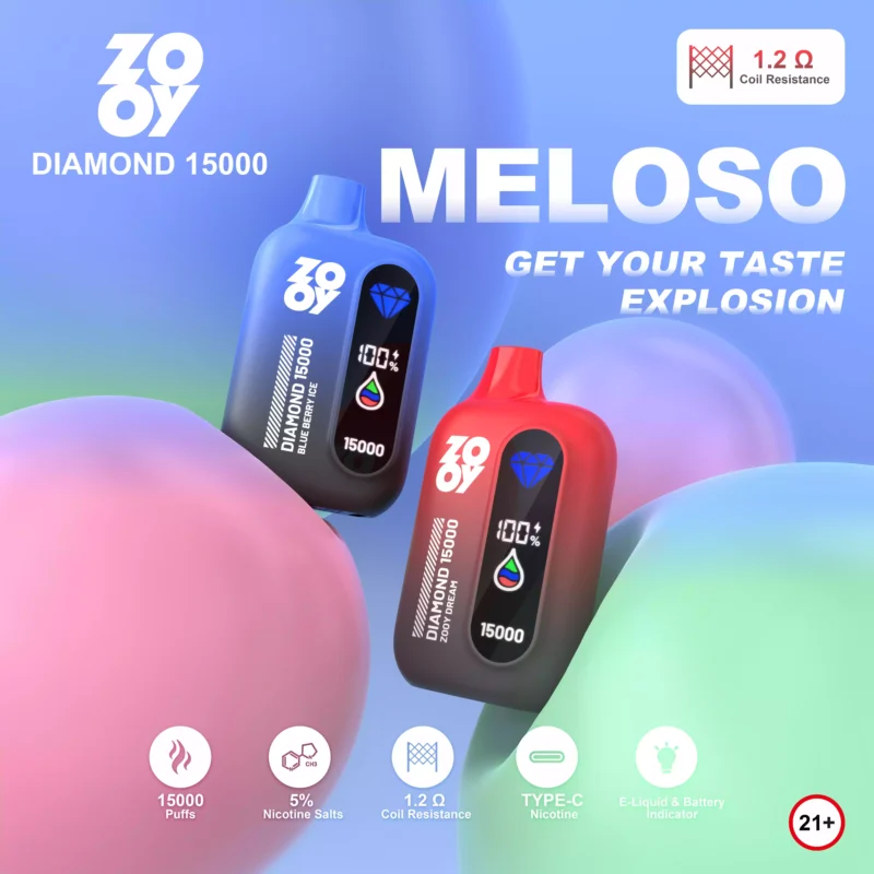 Maximize Your Vape Experience with Zooy Diamond 15000 Puffs 25ml Capacity Smart Display and Mesh Coil (21)