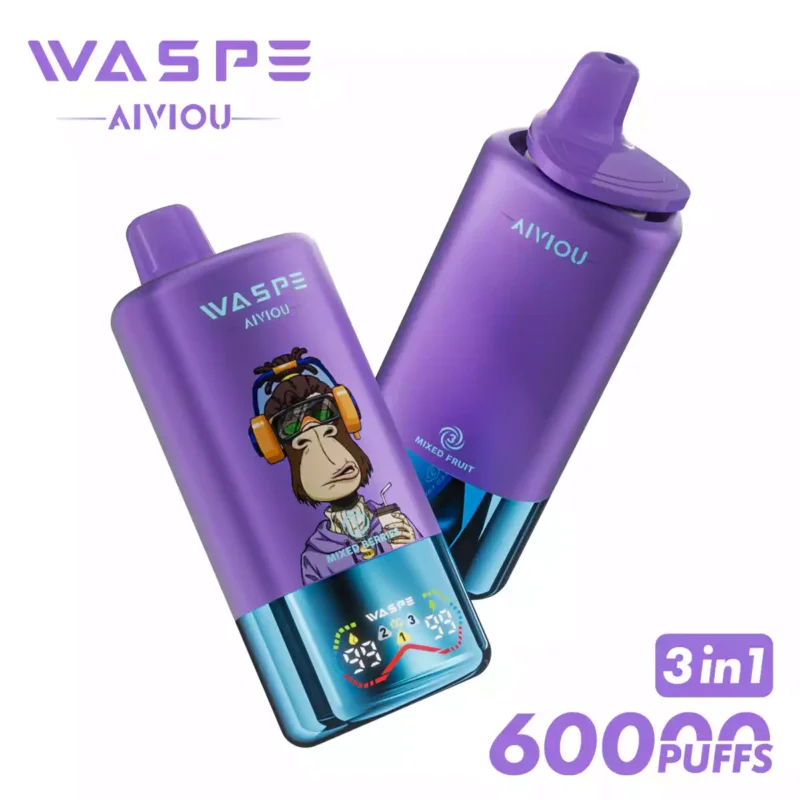 WASPE 3 In 1 60000 Puffs LED Display And Type C Charging Ensure Long Lasting Performance 40