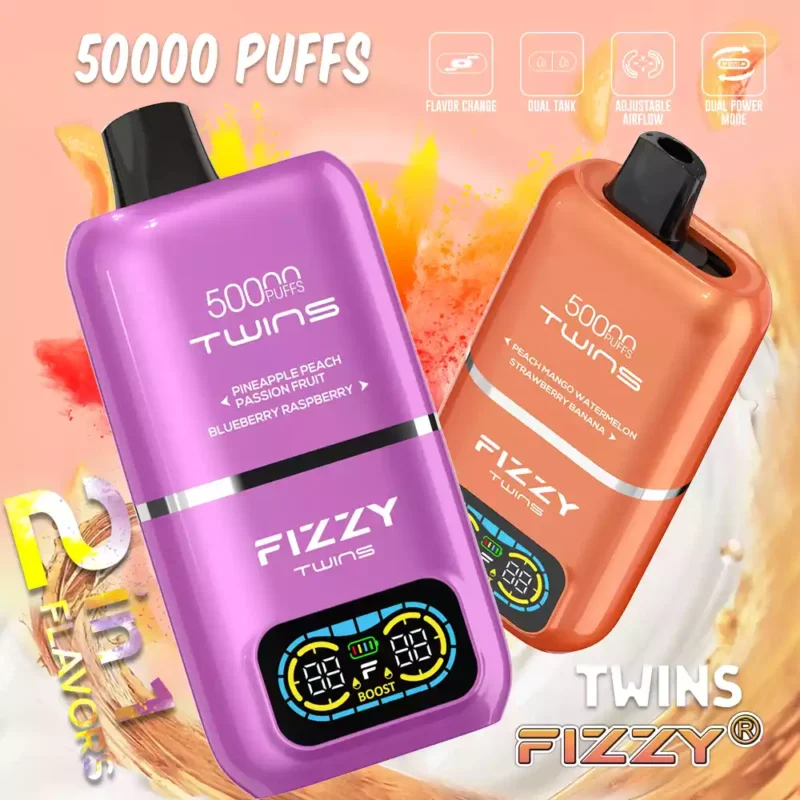 FIZZY Twins 50000 Puffs 50ML di liquido elettronico e 12 aromi con bobina a rete per un piacere di svapo prolungato 13