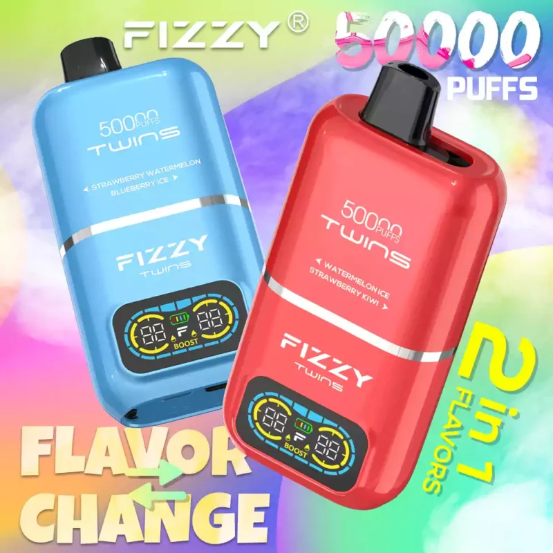 FIZZY Twins 50000 Puffs 50ML di liquido elettronico e 12 aromi con bobina a rete per un piacere di svapo prolungato 16