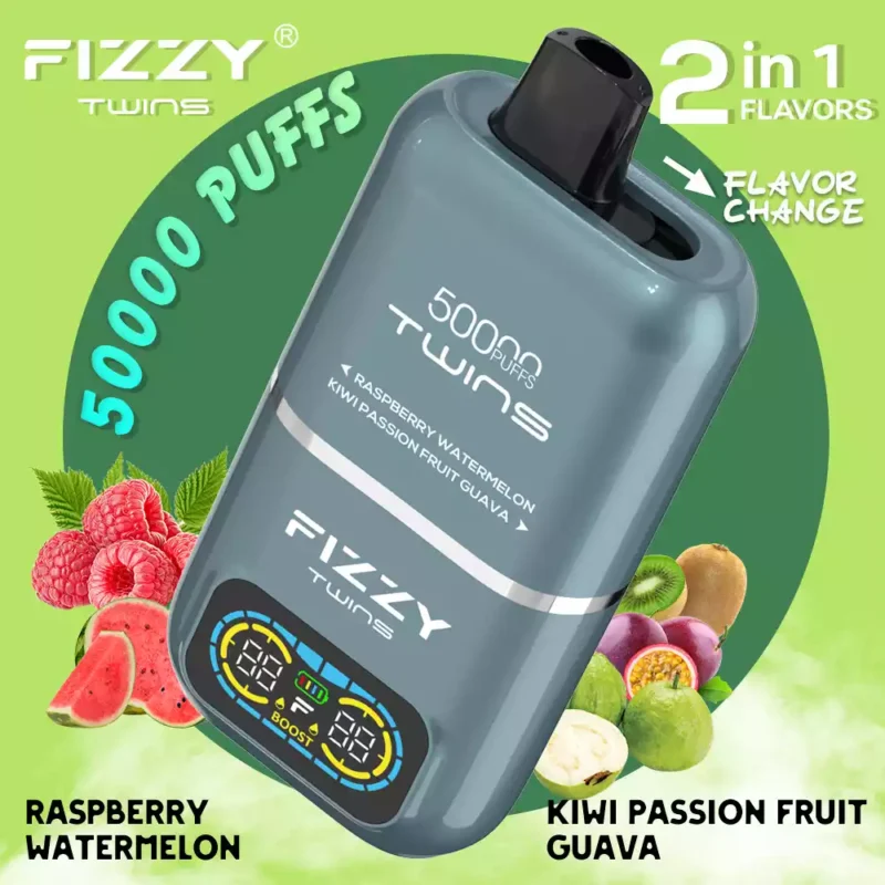 FIZZY Twins 50000 Puffs 50ML di liquido elettronico e 12 aromi con bobina a rete per un piacere di svapo prolungato 5