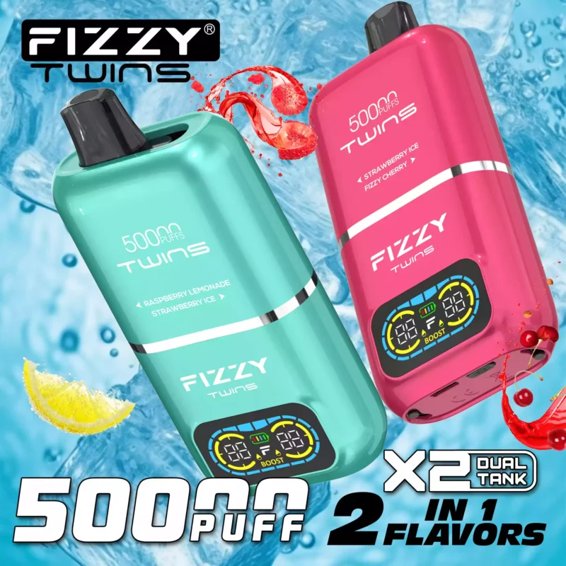 FIZZY Twins 50000 boccate 50ML di liquido elettronico e 12 aromi con bobina a rete per un piacere di svapo prolungato (6)