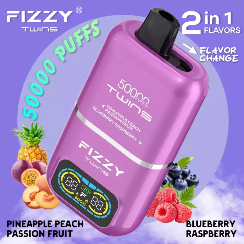 FIZZY Twins 50000 Puffs 50ML di liquido elettronico e 12 aromi con bobina a rete per un piacere di svapo prolungato 8