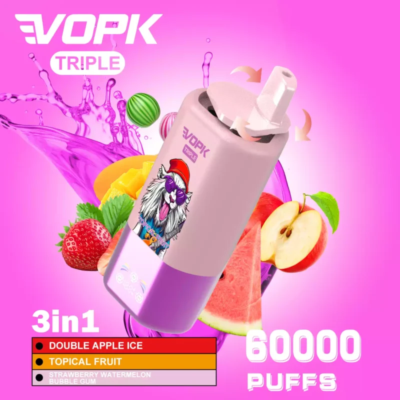 Vopk Tripe 60000 Puffs Drie smaken en Mesh Coil-technologie voor een eersteklas dampreis 4