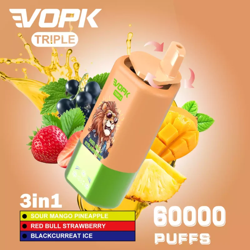 Vopk Tripe 60000 Puffs Drie smaken en Mesh Coil-technologie voor een eersteklas dampreis 8